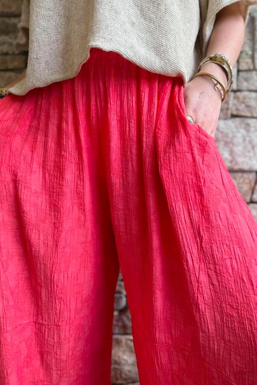 Lalli Damask Classic Tapered Barrel Leg Pant Watermelon